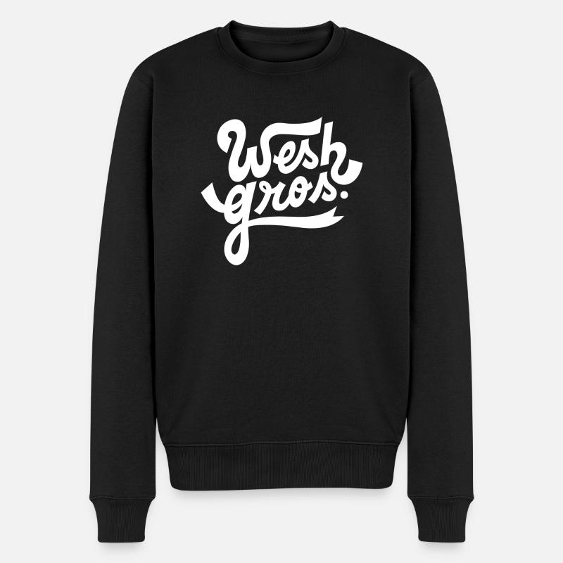 Wesh groß - Männer Premium Bio Pullover - Schwarz