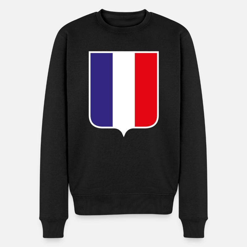 France - Männer Premium Bio Pullover - Schwarz