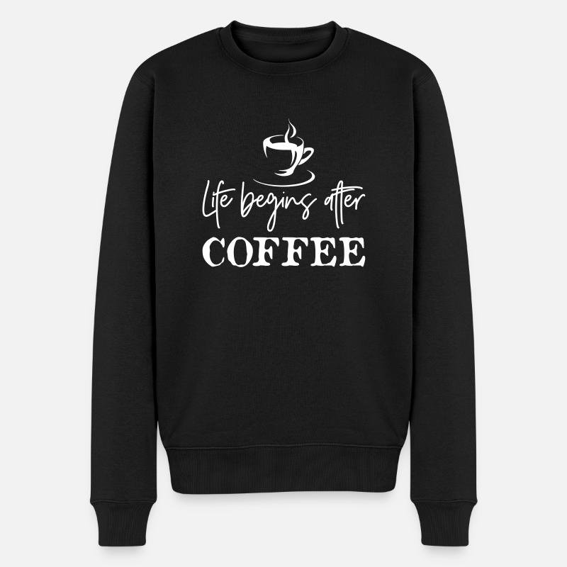 Life Begins After Coffee - Pull Premium bio Homme - noir