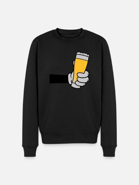 Toast beer glass Comic Hand - Men's Premium Organic Jumper - black