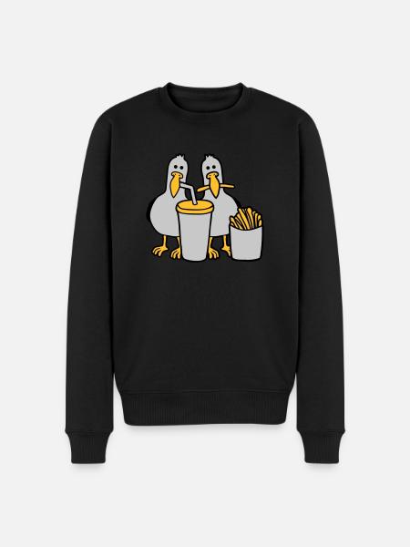 Fast food stolen seagulls - Men's Premium Organic Jumper - black