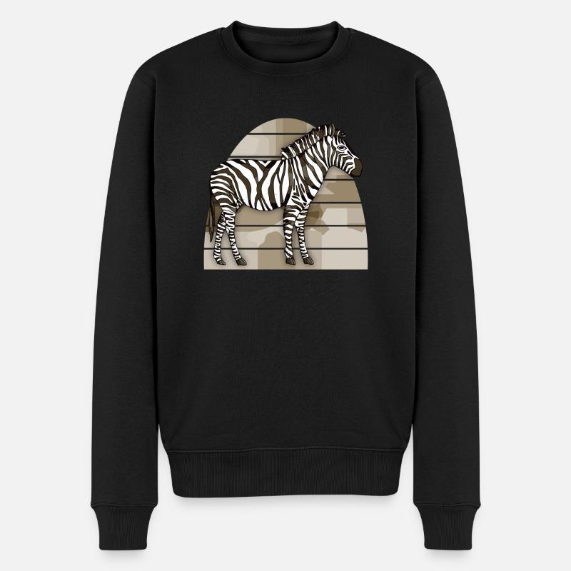 Zebra - Männer Premium Bio Pullover - Schwarz
