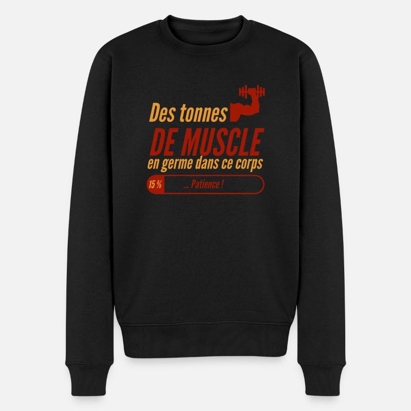 Des tonnes de muscle en germe dans ce corps - Pull Premium bio Homme - noir