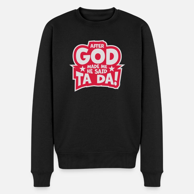 after god made me - Männer Premium Bio Pullover - Schwarz