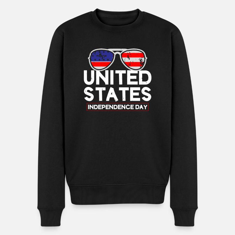 JOUR DE L’INDÉPENDANCE DES ÉTATS-UNIS - Pull Premium bio Homme - noir