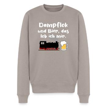 Eisenbahn Dampflok Bier Eisenbahner Zug - Männer Premium Bio Pullover - Taupe - Vorne - Nico (187cm)