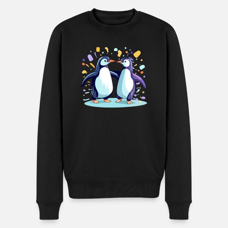 Iki et biki les pingouins - Pull Premium bio Homme - noir