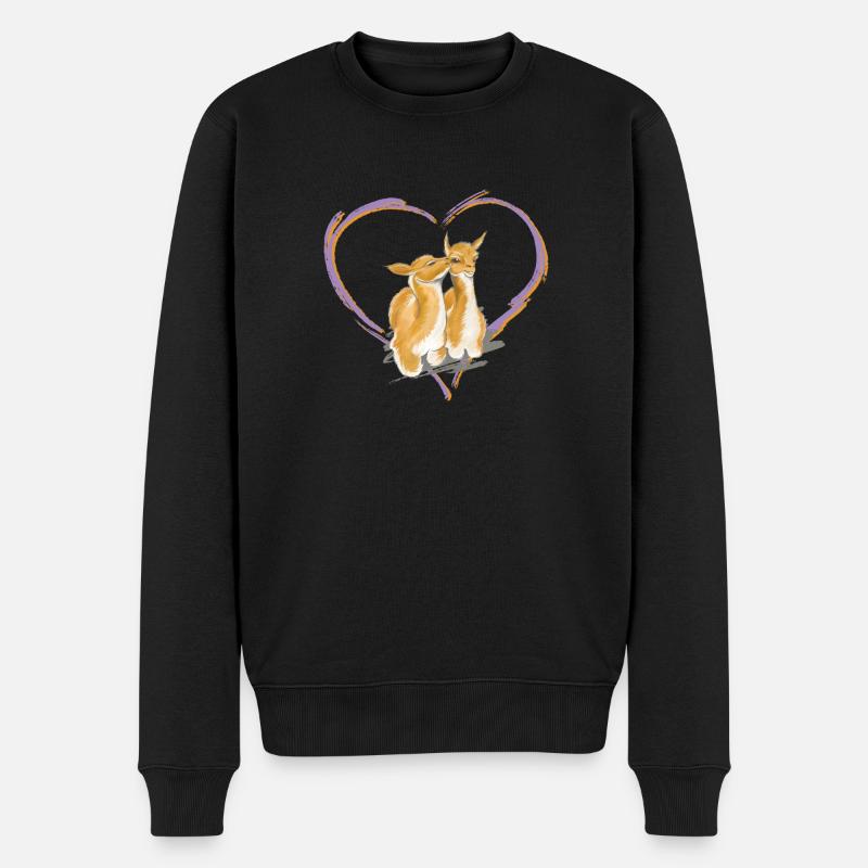 Amour de lamas - Pull Premium bio Homme - noir
