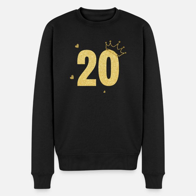 20e anniversaire couronne doré - Pull Premium bio Homme - noir