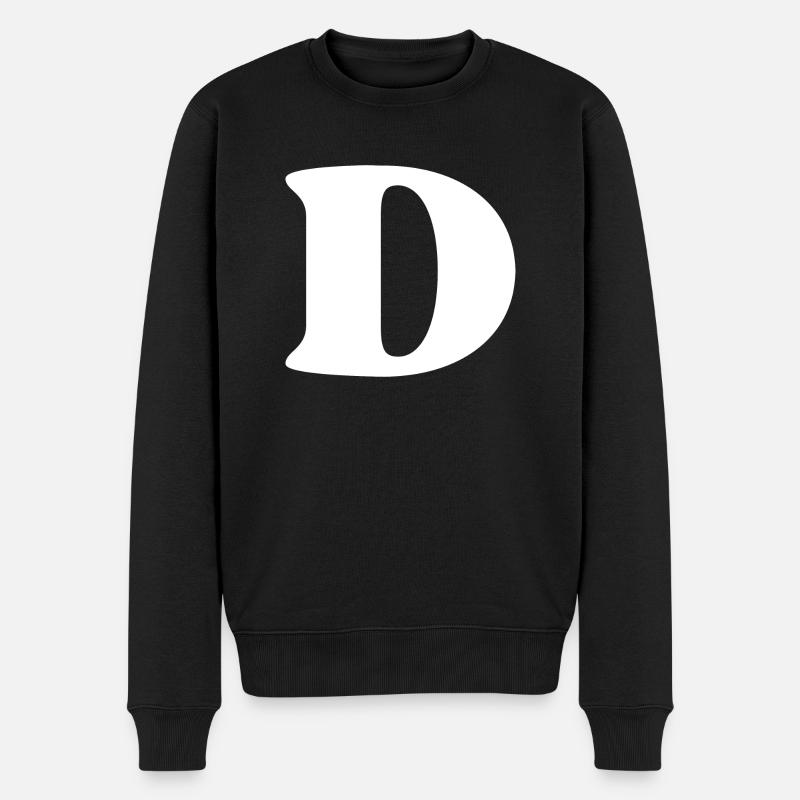 Buchstabe d - Männer Premium Bio Pullover - Schwarz