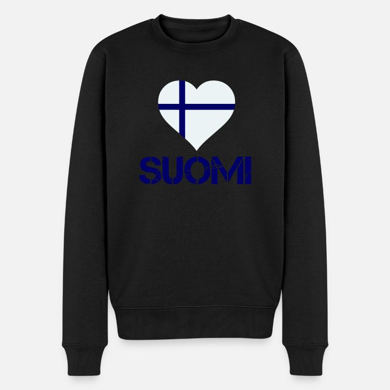 finnland herz suomi - Männer Premium Bio Pullover - Schwarz