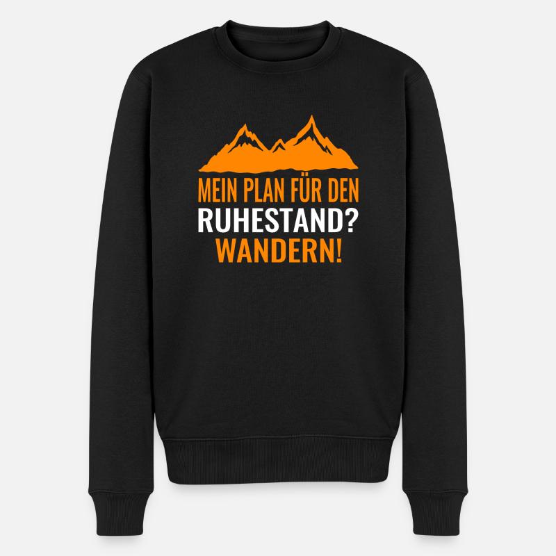 Wandern Rente Rentner Spruch - Männer Premium Bio Pullover - Schwarz