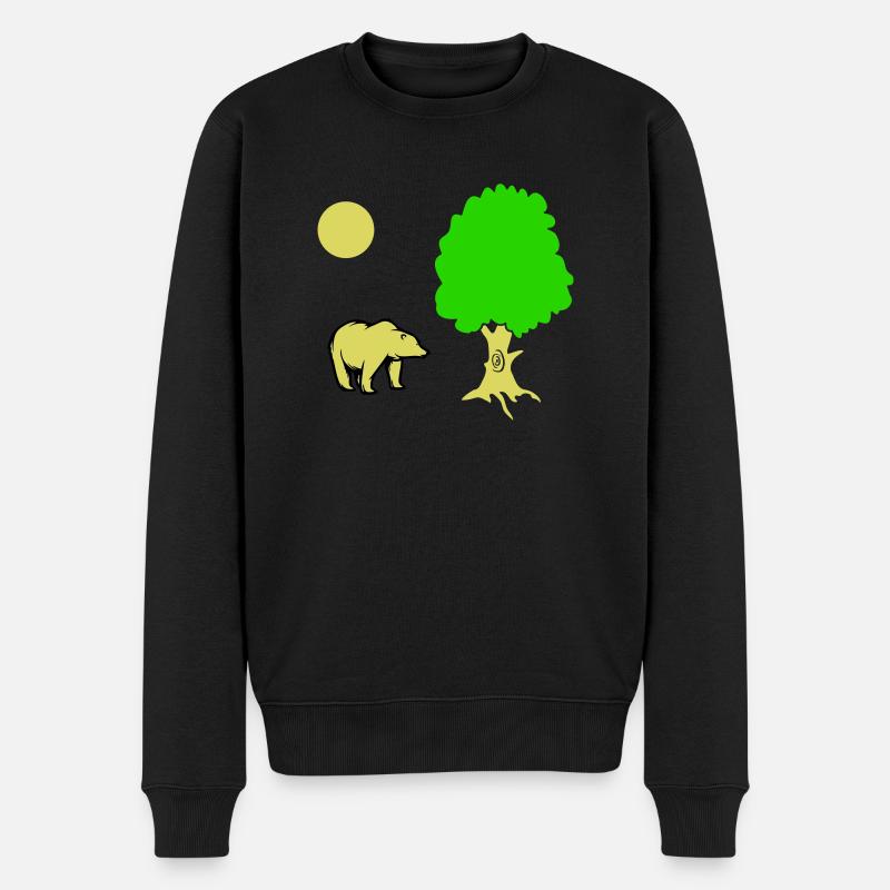 bär baum - Männer Premium Bio Pullover - Schwarz
