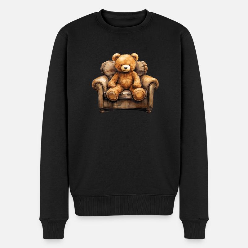 Teddybären sind Erinnerung an die Kindheit - Männer Premium Bio Pullover - Schwarz
