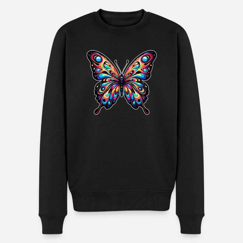Schmetterling - Männer Premium Bio Pullover - Schwarz