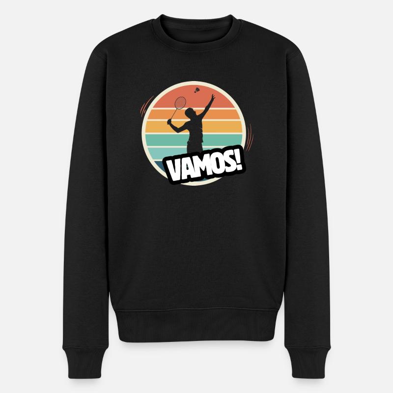 Vamos badminton rétro - Pull Premium bio Homme - noir
