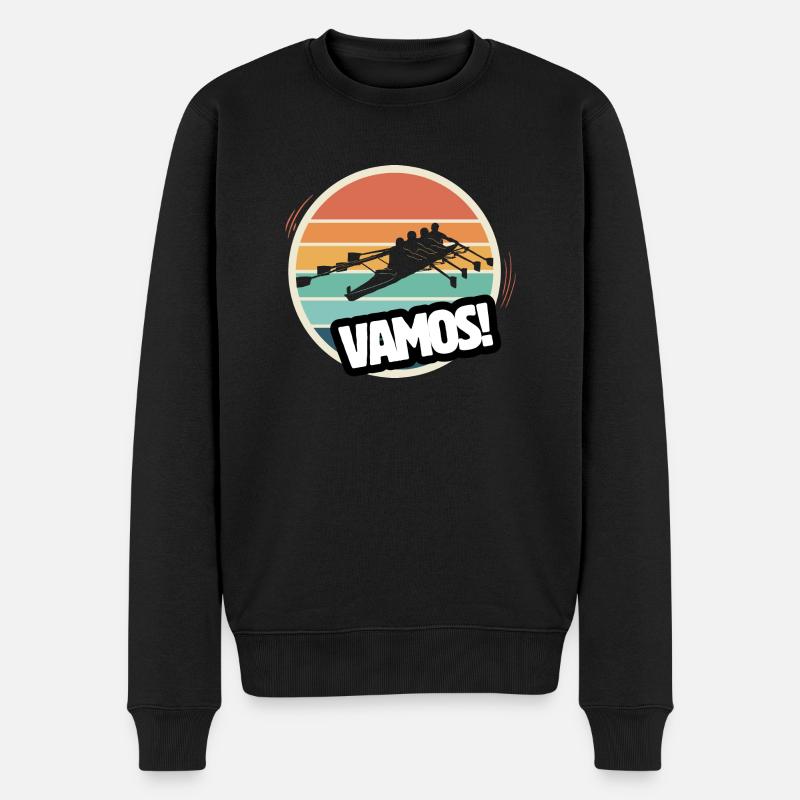 Vamos aviron rétro - Pull Premium bio Homme - noir