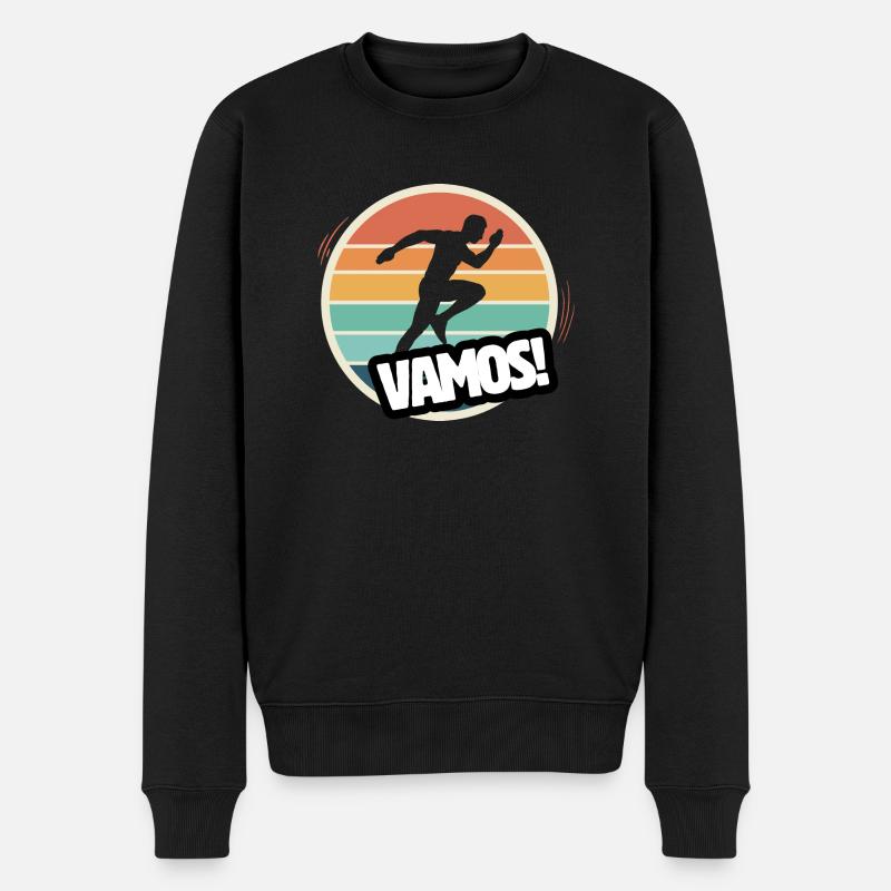 Vamos athlétisme rétro - Pull Premium bio Homme - noir