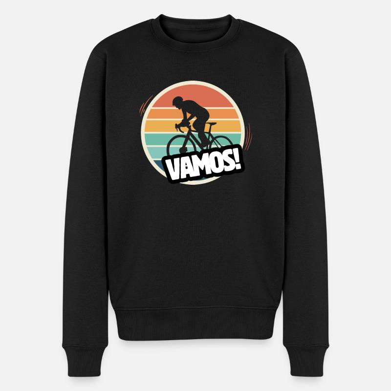 Vamos cyclisme vtt rétro - Pull Premium bio Homme - noir