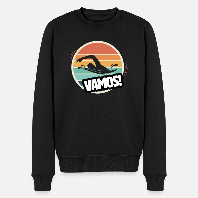 Vamos natation rétro - Pull Premium bio Homme - noir