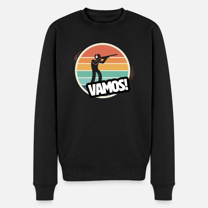 Vamos Titte Retro - Männer Premium Bio Pullover - Schwarz