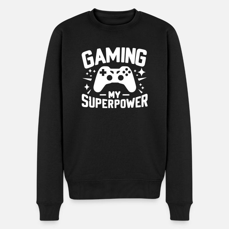 Jouer : mon superpouvoir - Pull Premium bio Homme - noir