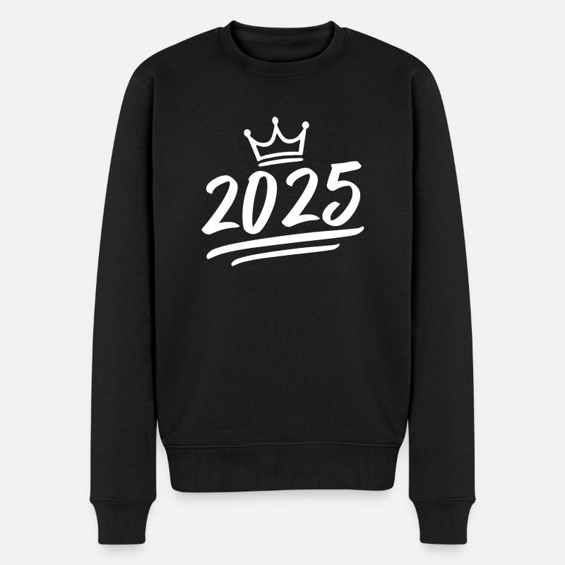 2025 Krone - Männer Premium Bio Pullover - Schwarz