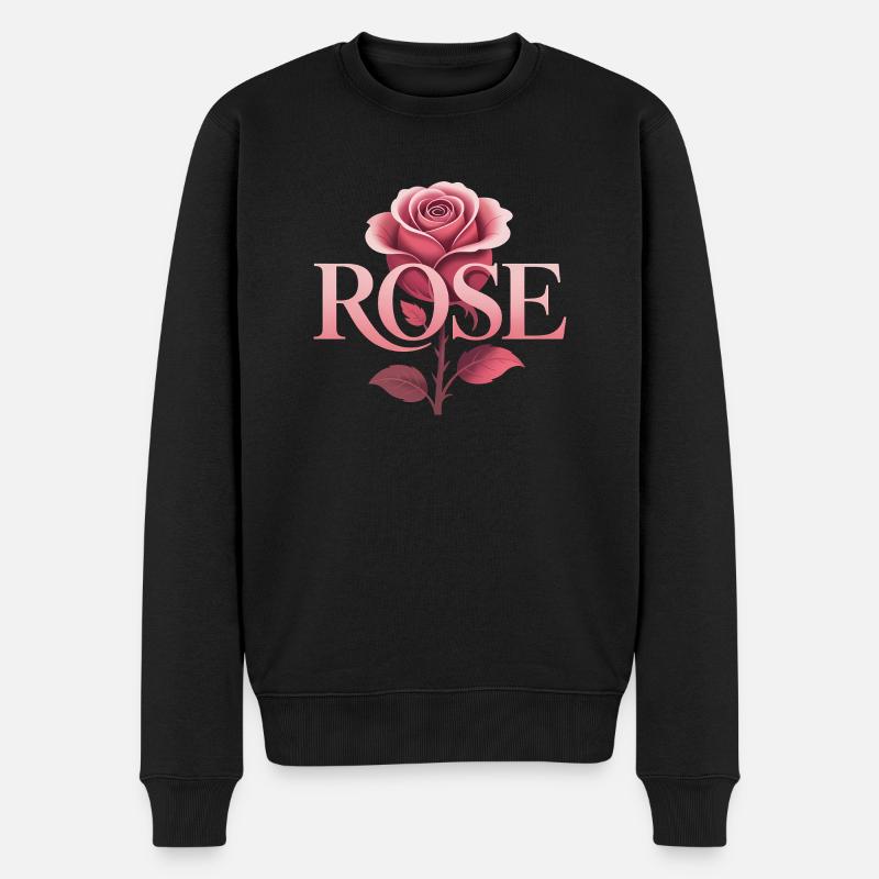 Rose - Logo botanique cool - Pull Premium bio Homme - noir