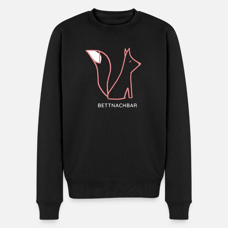 Bettnachbar Fuchs links - Männer Premium Bio Pullover - Schwarz