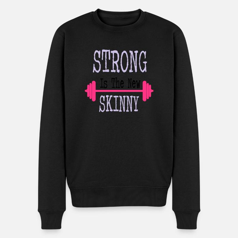 Strong - Männer Premium Bio Pullover - Schwarz
