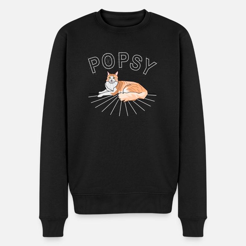 chat roux - Popsy - Pull Premium bio Homme - noir