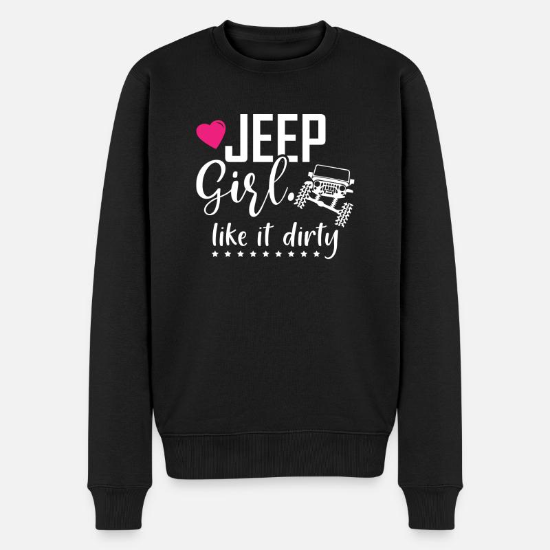 Jeep Girl Like it Dirty - Männer Premium Bio Pullover - Schwarz
