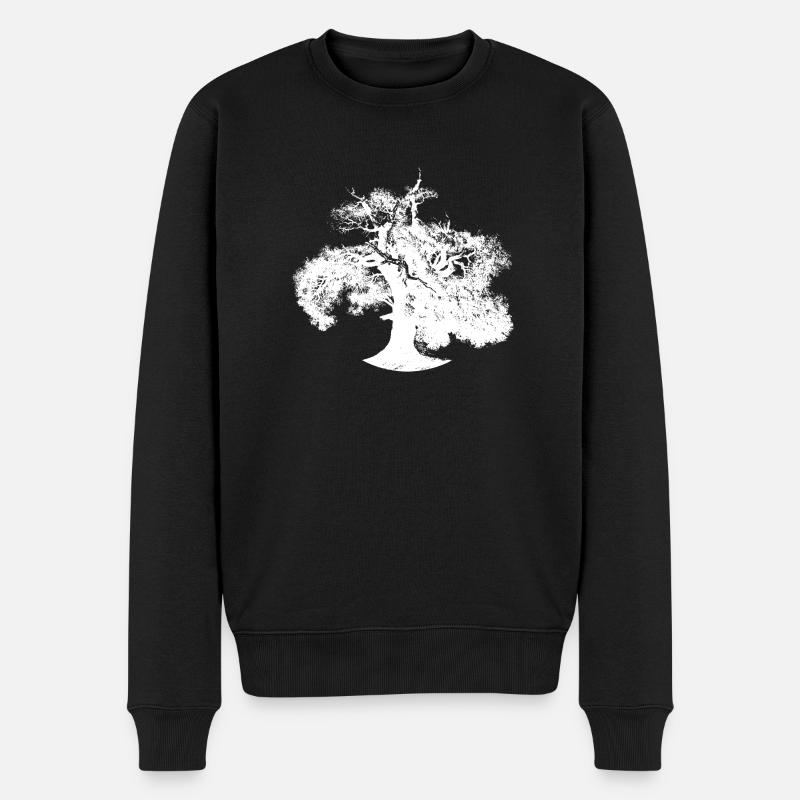 Baum Wald Klimawandel nachhaltiger Umweltschutz - Männer Premium Bio Pullover - Schwarz