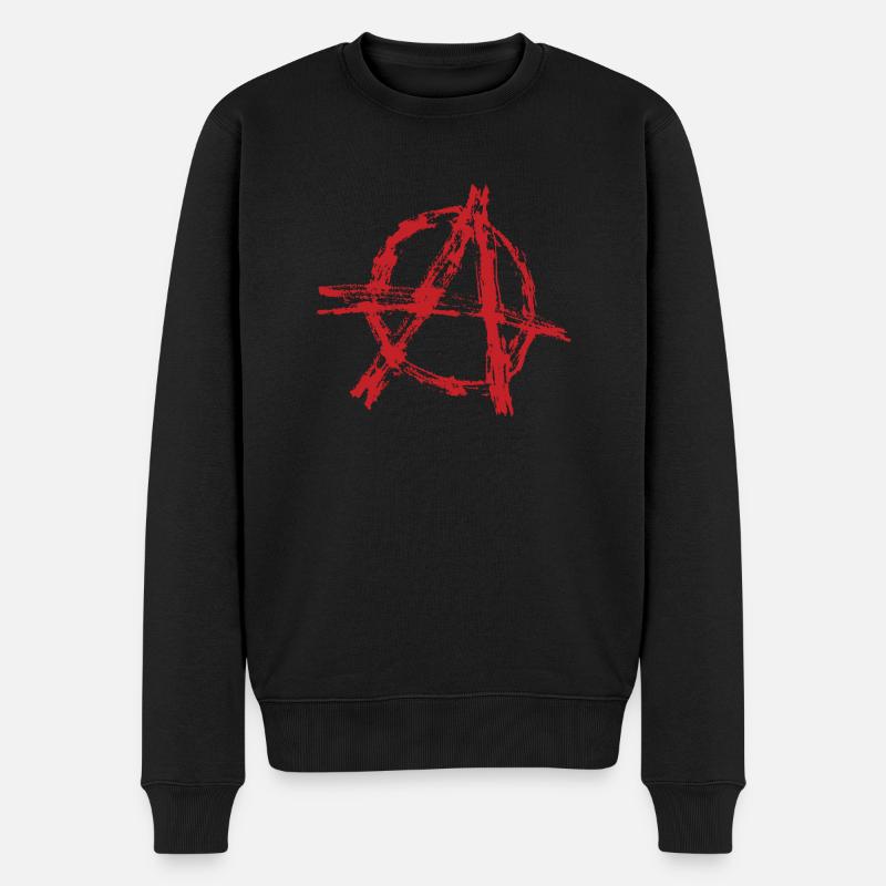 Anarchie - Männer Premium Bio Pullover - Schwarz
