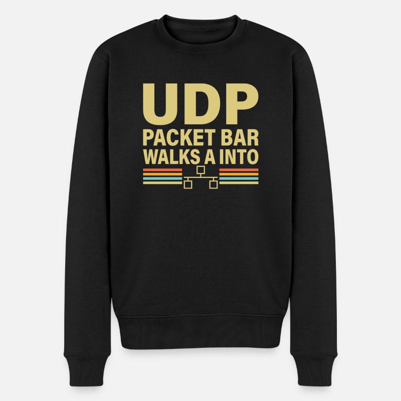 UDP Packet Bar Walks A Into Long - Männer Premium Bio Pullover - Schwarz