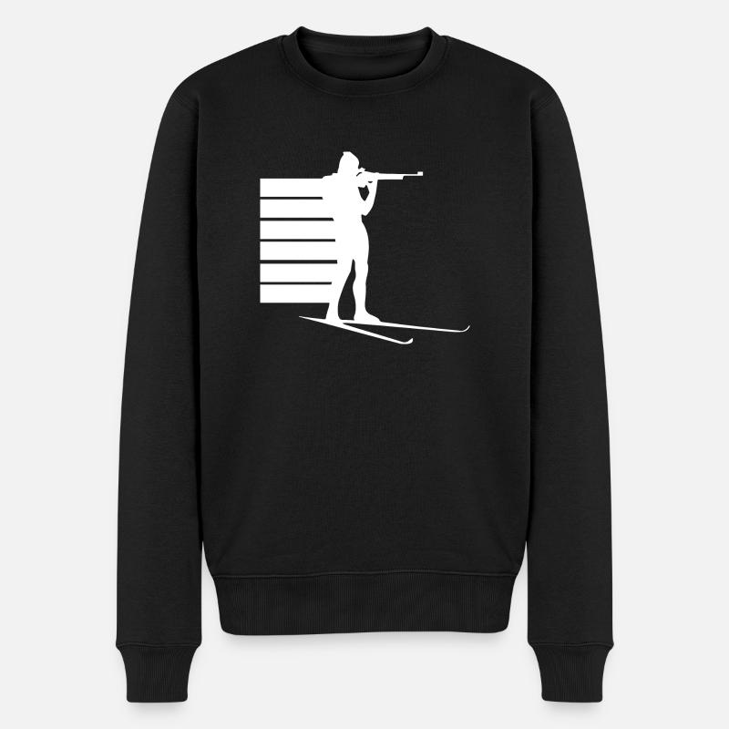 Skiskydning - Økologisk premium-sweatshirt til mænd - sort