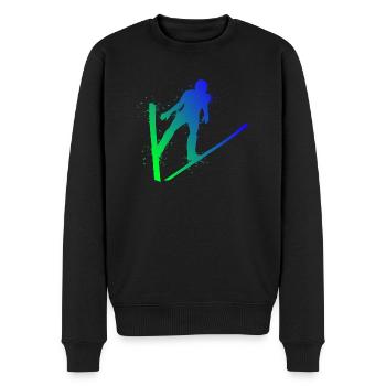 Skispringen Skifliegen Wintersport Skispringer - Männer Premium Bio Pullover - Schwarz - Vorne - Nico (187cm)