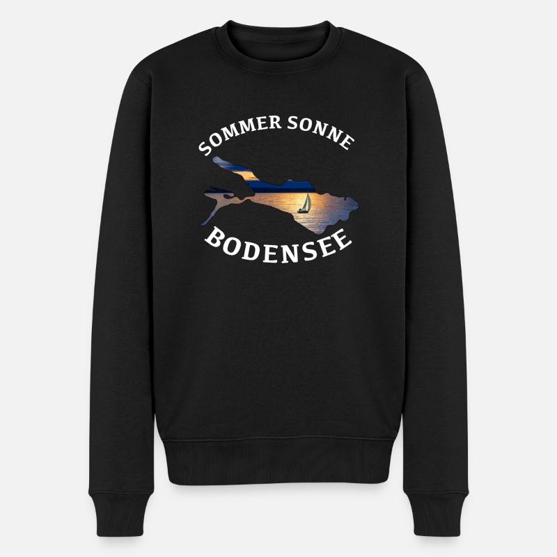 Bodensee - Männer Premium Bio Pullover - Schwarz