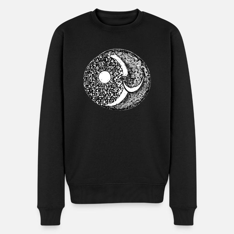 Sonne Mond Mosaik Astrologie mystisch Symbol 02 - Männer Premium Bio Pullover - Schwarz