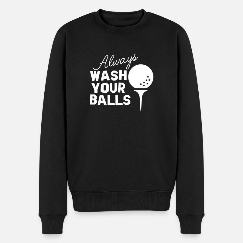 LAVEZ TOUJOURS VOS COUILLES - Pull Premium bio Homme - noir