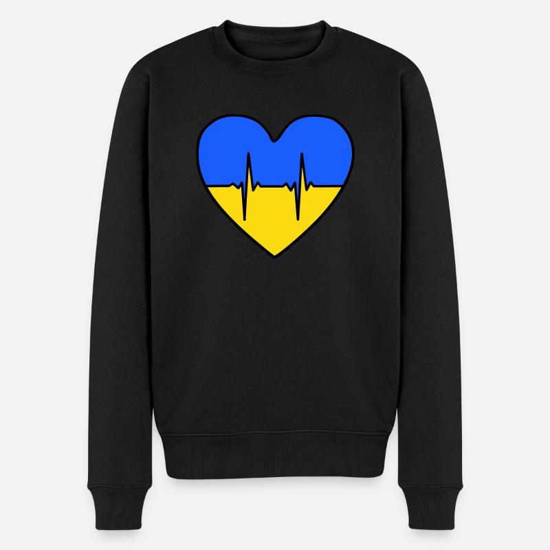 Ukraine Herz - Männer Premium Bio Pullover - Schwarz