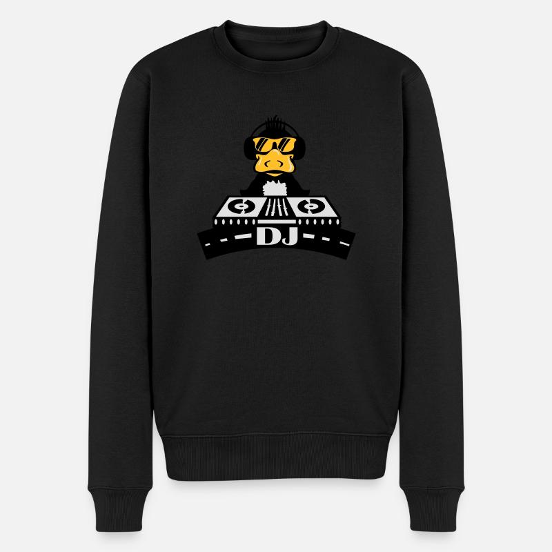 duck dj - Männer Premium Bio Pullover - Schwarz