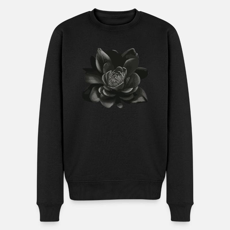 Obsidian-Blume - Männer Premium Bio Pullover - Schwarz