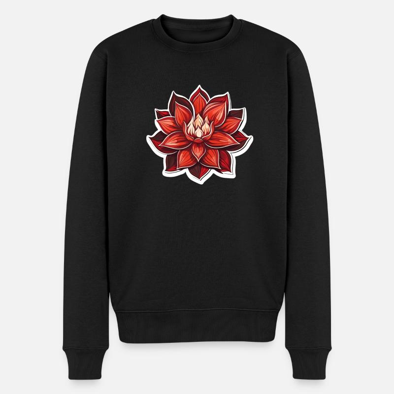 Lotus - Männer Premium Bio Pullover - Schwarz