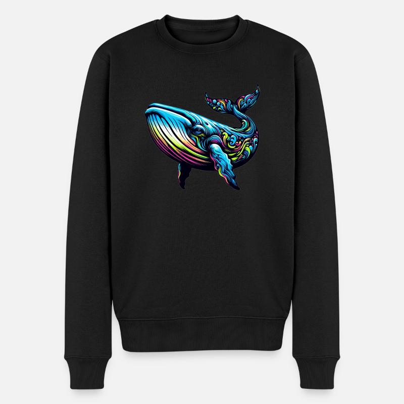 Blauwal - Männer Premium Bio Pullover - Schwarz