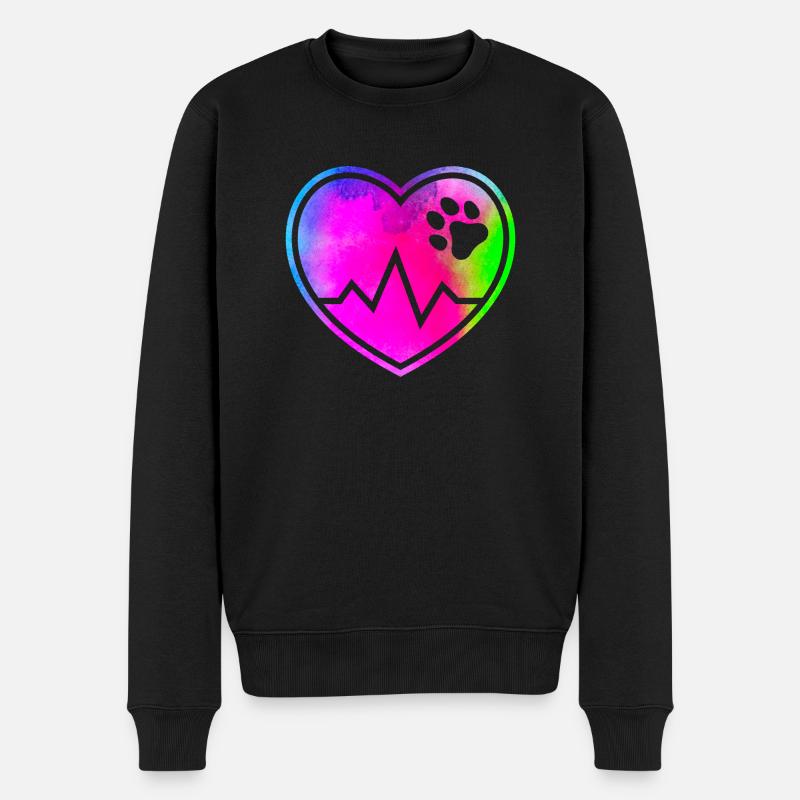 dogherz - Männer Premium Bio Pullover - Schwarz