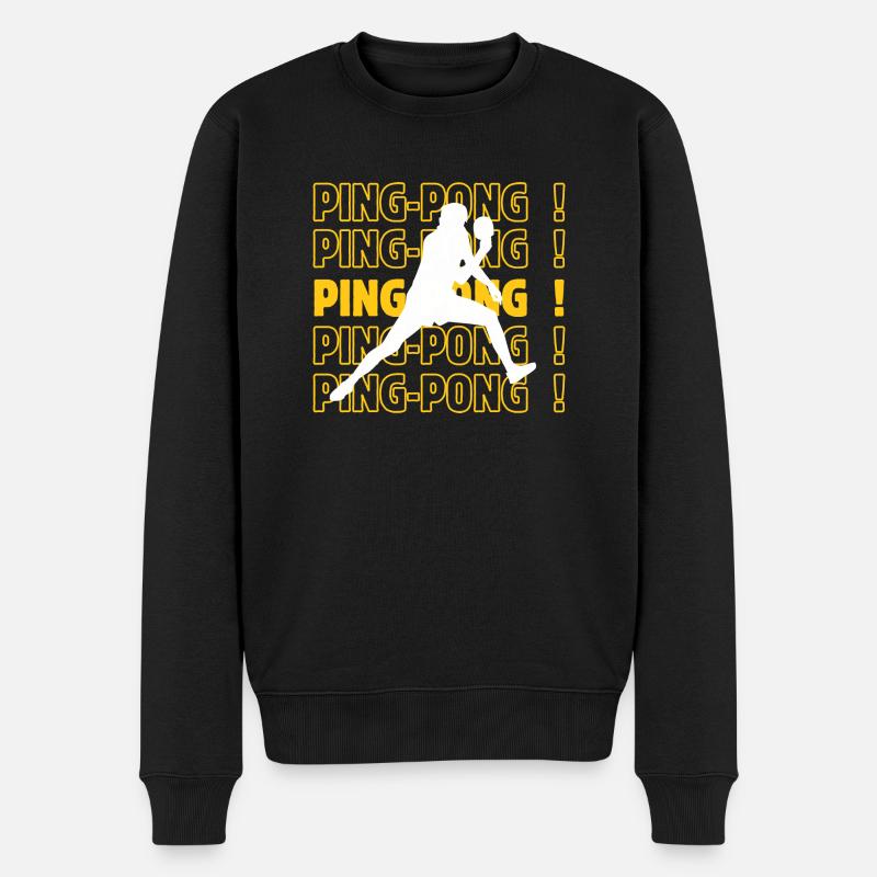 Tischtennis-Ping - Männer Premium Bio Pullover - Schwarz
