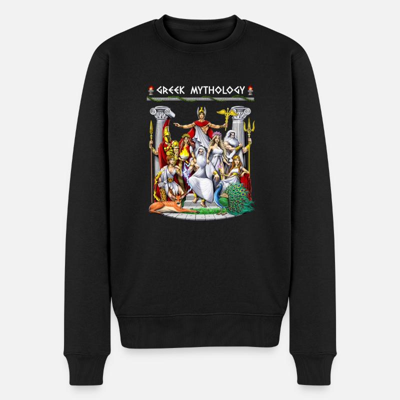 Götter der griechischen Mythologie - Männer Premium Bio Pullover - Schwarz