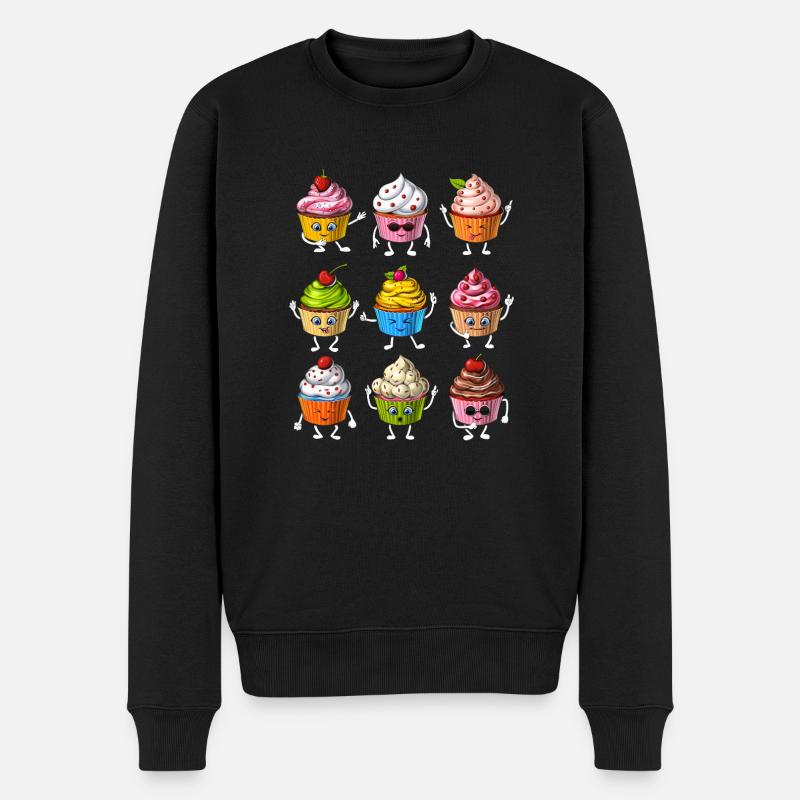 Cupcakes drôles - Pull Premium bio Homme - noir