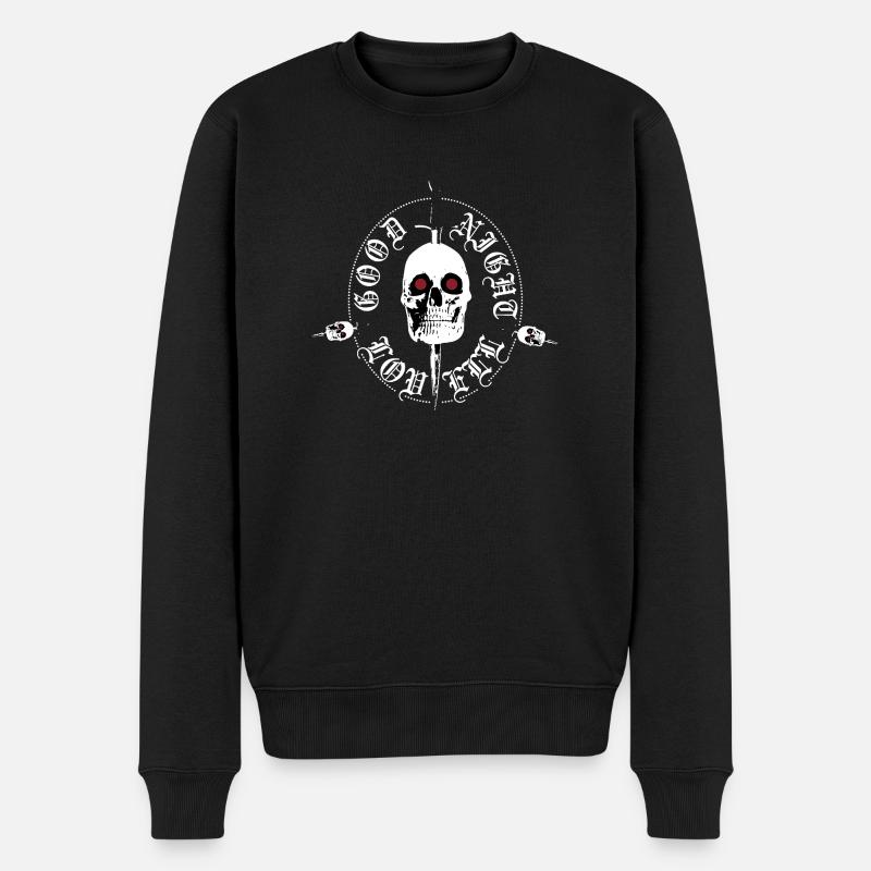 Night Lovell skull - Männer Premium Bio Pullover - Schwarz